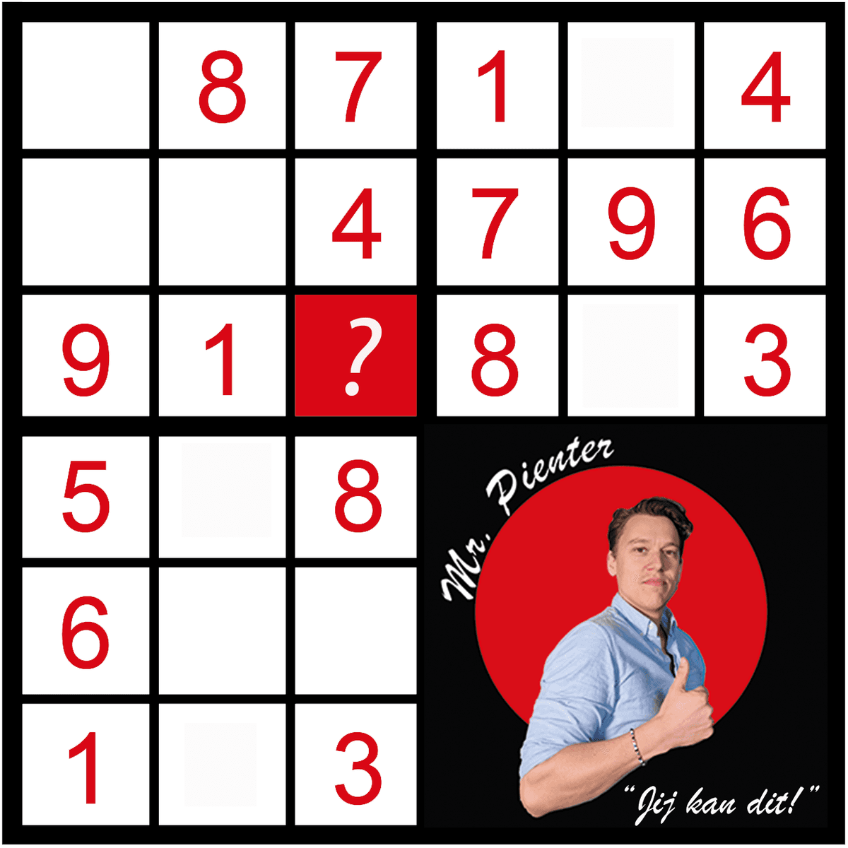 Sudoku puzzel voorbeeld